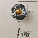 Axyaa Round Stone LED Wall Lamp Sconce White Ball 220v G9 Bulb for Bathroom Mirror
