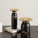 Axyaa Ceramic Vase Candlestick Golden Tray Flower Arrangement Home Decoration Plant Pot