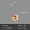 Axyaa Glass Pendant Light in Cognac Smoke LED12w Luxury Hanging Lamp