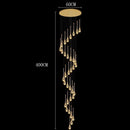 Axyaa Crystal Chandelier Stair Pendant Light Interior Home Decor Modern Living Room Lighting