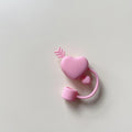 Axyaa Rose Straw Covers for Stanley Tumblers: Kawaii Hearts Silicone Toppers