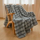 Axyaa Faux Rabbit Fur Blanket: Luxuriously Soft & Warm Sofa Bed Throw Blanket