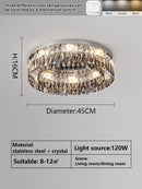 Axyaa Crystal Ceiling Light: Modern Round LED Fixture for Living Room, Bedroom, Dining Room