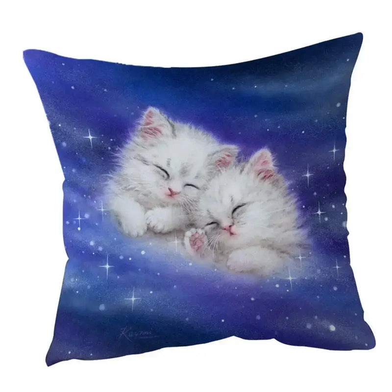 Axyaa Wildlife Animals Cushion Covers 45X45CM Wolf Fox Tiger Christmas Cats Girls