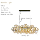Axyaa Modern Glass Ball Chandelier Color Hanging Pendant Light for Living Room
