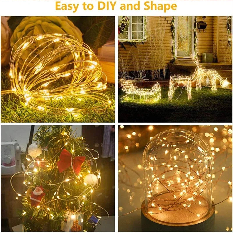 Axyaa Christmas LED String Lights 8 Mode USB Festival Decoration