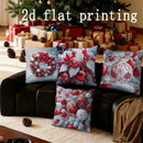 Axyaa Christmas Ornament Pillow Covers for Sofa, Bedroom, Car - Digital Printed Pattern