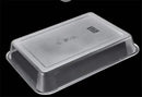 Axya Clear Rectangular Plastic Serving Tray Set for Food, Fruits, and Vegetables