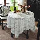 Axyaa Black Lace Rose Relief Table Cloth with Lotus Leaf Pattern