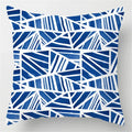 Axyaa Blue Geometric Marble Pillow Cover - Decorative Throw Cushion Case