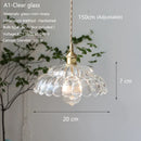 Axyaa Glass Pendant Light Brass Wire Adjustable Hanging Lamp