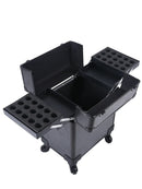 Axyaa Aluminum Rolling Makeup Organizer Trolley Case with Trays