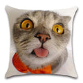 Axyaa Cat Tongue Out Decor Cushion Cover – Polyester Throw Pillow for Home Sofa Seat