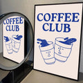 Axyaa Cartoon Cupcake Coffee Club Canvas Print for Kitchen Wall Art Decor