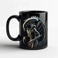 Axyaa Alien Pattern Ceramic Mug - Sci-Fi Design, 325ml - Microwave Safe