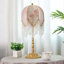 Axyaa French Tassels Table Lamp Retro Living Room Bedroom Villa European Creative Desk Light