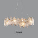Axyaa Gold Wavy Crystal Chandelier Pendant Light - Modern Nordic Living Dining Room Lighting