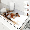 Axyaa Watercolor Squirrel Cartoon Absorbent Drying Mat, Antiskid & Quick Dry