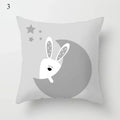 Axyaa Cloud Moon Star Pattern Pillowcase White Grey Letters Printed Home Decor