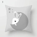 Axyaa Cloud Moon Star Pattern Pillowcase White Grey Letters Printed Home Decor