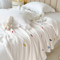 Axyaa Cotton Embroidery Soybean Summer Quilt Double-Layer Duvet Insert Skin-Friendly