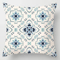 Axyaa Blue Geometric Marble Stripe Line Pillowcases - Set of 2