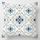 Axyaa Blue Geometric Marble Stripe Line Pillowcases - Set of 2