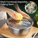 Axyaa Stainless Steel Strainer Set & Mixing Bowl for Slicing Fruits & Vegetables