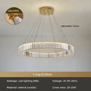 Axyaa Dimmable Crystal Chandelier: Modern LED Pendant Light for Stairs, Luminaria Fixtures