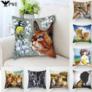 Axyaa Cute Cat Animal Pillowcase for Sofa Decoration in Living Room