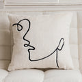 Axyaa Beige Yarn-Dyed Sofa Pillow Cover: 45X45 Headboard Cushion for Stylish Living Room