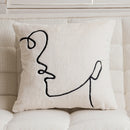 Axyaa Beige Yarn-Dyed Sofa Pillow Cover: 45X45 Headboard Cushion for Stylish Living Room