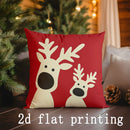 Axyaa Merry Christmas Reindeer Pillow Cover for Sofa, Bedroom, Car - Rectangular Cushion