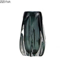 Axyaa Gray Glass Vase Hydroponics Desk Decoration Floral Vases Room Aesthetic Decor