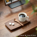 Axyaa Wooden Tray Set: Japanese Tea Cup & Solid Wood Coffee Snack Tray