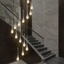 Axyaa Crystal Bubble Chandelier for Duplex Building Rotating Staircase Living Room