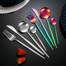 Axyaa 30-Piece Matte Stainless Steel Gold Dinnerware Set