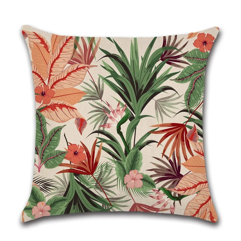 Axyaa Tropical Rainforest Plant Throw Pillow Cover 45x45cm