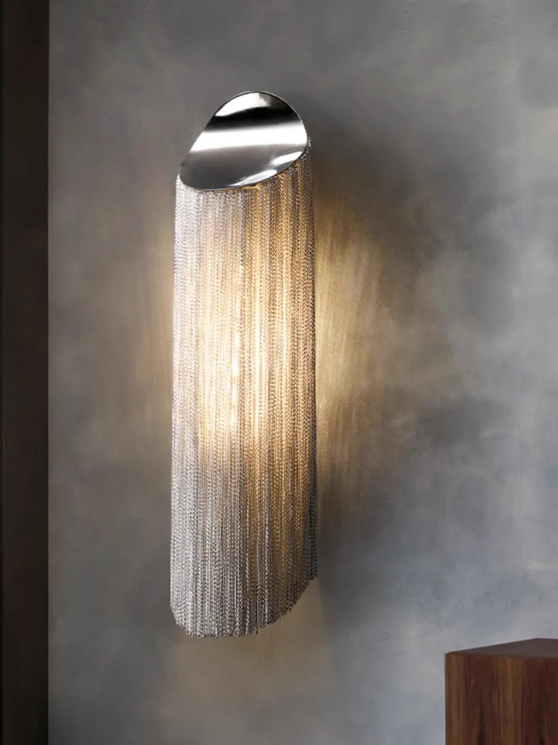Luxury Axyaa Italy Tassel Wall Sconces Light Silver Gold