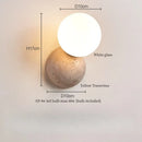 Axyaa Mid Century Modern LED Wall Lights Adjustable Switch Yellow Travertine Bedroom Lamps