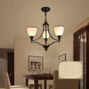 Axyaa European Oil Rubbed Bronze Chandelier with Glass Shades for Living Room & Kitchen