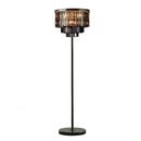 Axyaa Gray Crystal Classic Black Standing Light for Modern Luxury Living Room