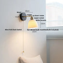 Axyaa Modern Nordic Wood Copper Wall Sconce Bedside Lamp