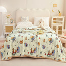 Axyaa Nordic Flower Print Plush Flannel Blanket, Soft Throw for Sofa Couch Bed