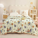 Axyaa Nordic Flower Print Flannel Blanket 150*200cm, Soft Plush Fleece for Sofa, Bed