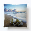 Axyaa Beach Alphabet Linen Pillowcase for Summer Home Decor