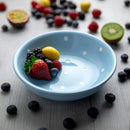 Axyaa Polka Dot Ceramic Dinnerware Set for 4 | Handmade Light Blue & White Pottery