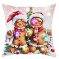 Axyaa Gingerbread Man Candy House LED Pillowcase - Christmas Home Decorating Gift