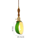 Axyaa Green Glass LED Pendant Lights with Copper Finish