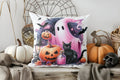 Axyaa Halloween Ghost Cat Pumpkin Throw Pillow Cover